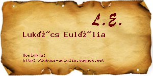 Lukács Eulália névjegykártya